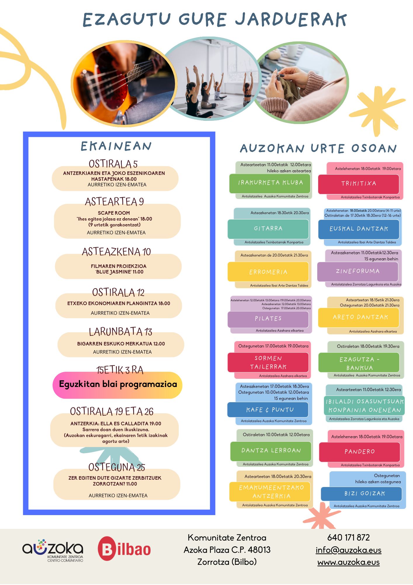 EKAINEKO HILEKO PROGRAMAZIOA