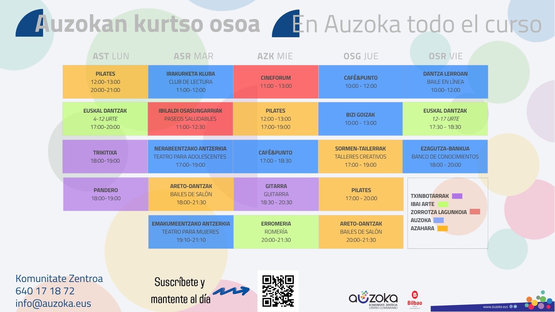 Actividades estables en Auzoka durante todo el curso