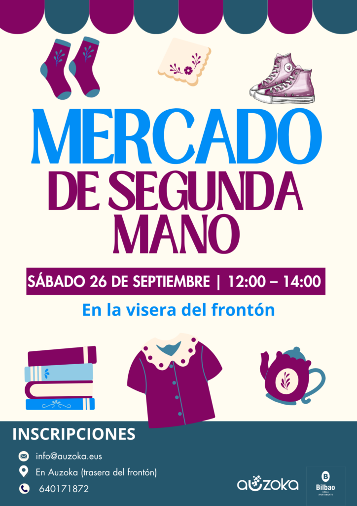 Pink and Blue Illustrated Flea Market Flyer